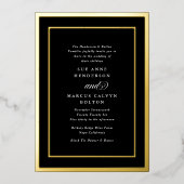 Invitation En Aluminium Calligraphie classique officielle Cadres dorés Mar (Recto)