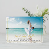 Invitation En Aluminium Calligraphie De Cadre Simple 2 Photos Enregistrer (Debout devant)