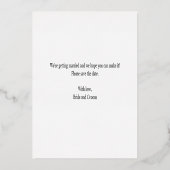 Invitation En Aluminium Calligraphie de feuille d'or rose enregistrer la c (Verso)