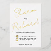 Invitation En Aluminium Calligraphie de mariage à l'or script moderne (Recto)
