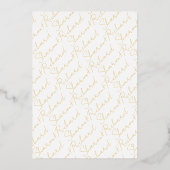 Invitation En Aluminium Calligraphie de mariage à l'or script moderne (Verso)