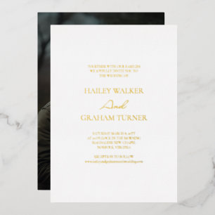 Invitation En Aluminium Calligraphie de script classique Mariage photo bla