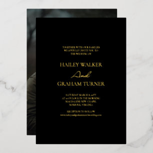 Invitation En Aluminium Calligraphie de script classique Mariage photo noi