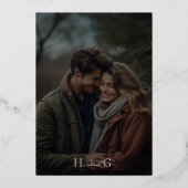 Invitation En Aluminium Calligraphie de script classique Mariage photo noi (Verso)