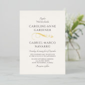 Invitation En Aluminium Calligraphie de script Mariage romantique (Debout devant)