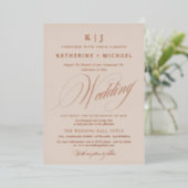 Invitation En Aluminium Calligraphie de script romantique Monogramme Maria (Debout devant)