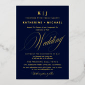 Invitation En Aluminium Calligraphie de script romantique Monogramme Maria (Recto)