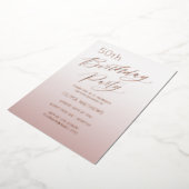 Invitation En Aluminium Calligraphie d'or Rose 5e anniversaire (Rotation)