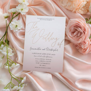 Invitation En Aluminium Calligraphie élégante rose gold Le mariage de fe