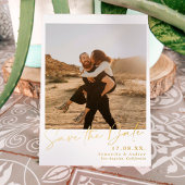 Invitation En Aluminium Calligraphie élégante simple 2 photos enregistrer 