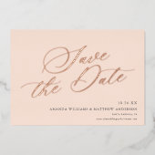 Invitation En Aluminium Calligraphie gracieuse Non Photo Enregistrer La Da (Recto)