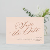 Invitation En Aluminium Calligraphie gracieuse Non Photo Enregistrer La Da (Debout devant)