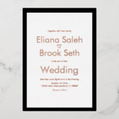 Invitation En Aluminium Calligraphie Lignes cardiaques Mariage moderne pre (Recto)