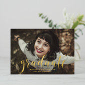 Invitation En Aluminium Calligraphie lunaire Parti de graduation photo (Debout devant)