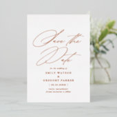 Invitation En Aluminium Calligraphie Minimale Moderne Mariage Enregistrer  (Debout devant)