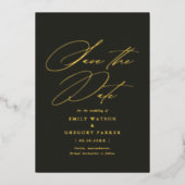 Invitation En Aluminium Calligraphie Minimale Moderne Mariage Enregistrer  (Recto)