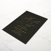 Invitation En Aluminium Calligraphie Minimale Moderne Mariage Enregistrer  (Rotation)