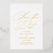 Invitation En Aluminium Calligraphie Minimale Moderne Mariage Enregistrer  (Recto)