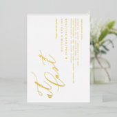 Invitation En Aluminium Calligraphie Moderne À Dernier Mariage (Debout devant)