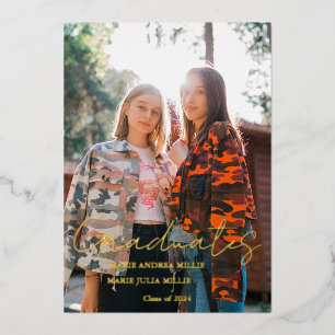 Invitation En Aluminium Calligraphie moderne Diplôme conjoint de photograp