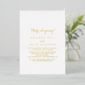 Invitation En Aluminium Calligraphie moderne Elopeption or (Debout devant)