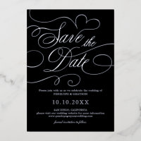 Calligraphie moderne intemporelle Argent Enregistr