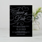 Invitation En Aluminium Calligraphie moderne intemporelle Argent Enregistr (Debout devant)