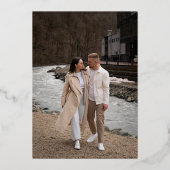 Invitation En Aluminium Calligraphie moderne intemporelle Argent Enregistr (Verso)