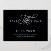 Invitation En Aluminium Calligraphie moderne intemporelle Argent Enregistr (Recto)