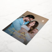 Invitation En Aluminium Calligraphie moderne Mariage Enregistrer la date (Rotation)