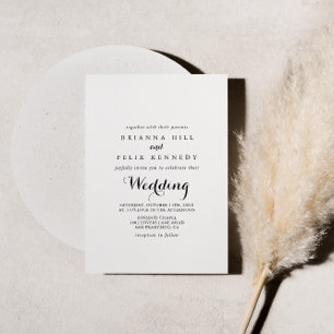 Invitation En Aluminium Calligraphie Moderne Mariage Or