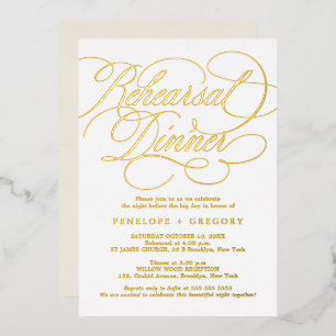 Invitation En Aluminium Calligraphie moderne or intemporel La veille