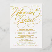 Invitation En Aluminium Calligraphie moderne or intemporel La veille (Recto)