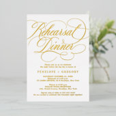Invitation En Aluminium Calligraphie moderne or intemporel La veille (Debout devant)