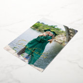 Invitation En Aluminium Calligraphie moderne Photo Twin Graduation (Rotation)