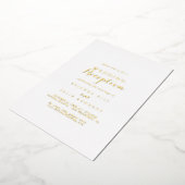 Invitation En Aluminium Calligraphie moderne Réception de mariage or (Rotation)