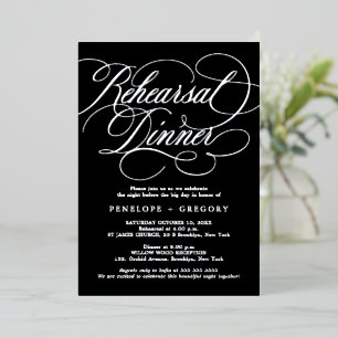 Invitation En Aluminium Calligraphie moderne sans temps pour le dîner de r