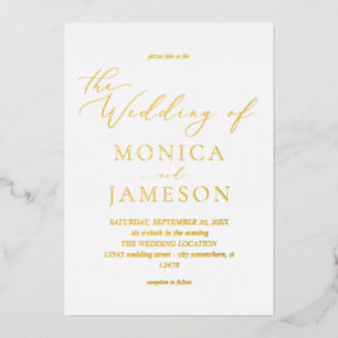 Invitation En Aluminium Calligraphie moderne V2 Mariage