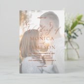 Invitation En Aluminium Calligraphie moderne V2 Mariage photo (Debout devant)