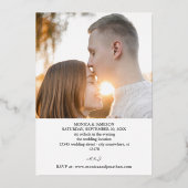 Invitation En Aluminium Calligraphie moderne V2 Mariage photo Dark (Verso)