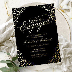 Invitation En Aluminium Calligraphie Nous sommes fiancés Fête de fiançaill