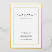 Invitation En Aluminium Calligraphie officielle Gold Frame Site Mariage RS (Recto)