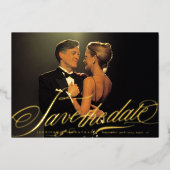 Invitation En Aluminium Calligraphie or Elegant Formelle QR Code Photo (Recto)