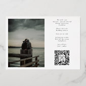 Invitation En Aluminium Calligraphie or Elegant Formelle QR Code Photo (Verso)