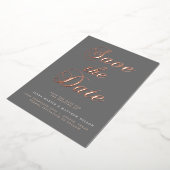 Invitation En Aluminium Calligraphie Or rose Enregistrer La Date (Rotation)