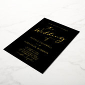 Invitation En Aluminium Calligraphie or tendance sur Mariage noir (Rotation)