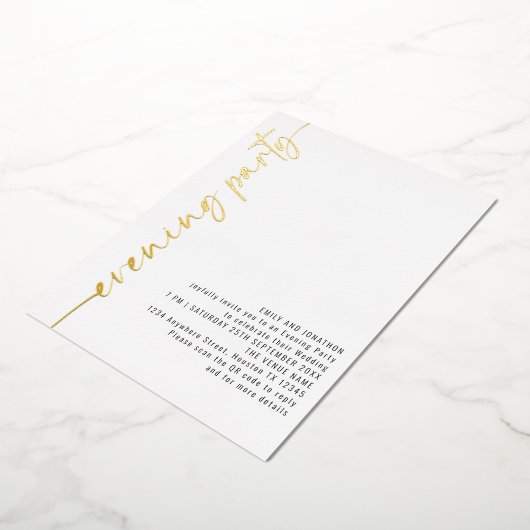 Invitation En Aluminium Calligraphie QR Code Soirée Mariage Réel (Rotation)