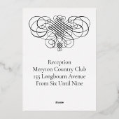 Invitation En Aluminium Calligraphie Renaissance Renfair Mariage (Verso)