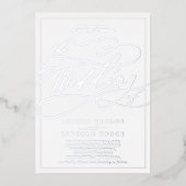 Invitation En Aluminium Calligraphie romantique à huile d'argent | Mariage (Recto)