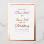 Invitation En Aluminium Calligraphie Script cardiaque Mariage moderne pres (Recto)